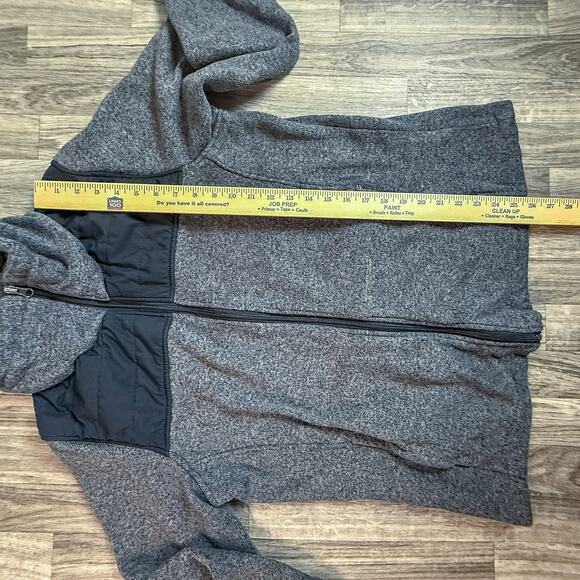 New Balance 1X Full Zip Heather Gray Fleece Jacket Black Trim Women’s Plus - Picture 4 of 5